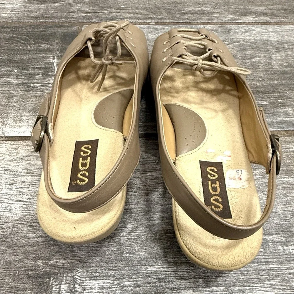 Vintage SAS Mocha Ghillie Shoes 1990's Women's 5.5 M‎ Open Walking Sandal Shoes
